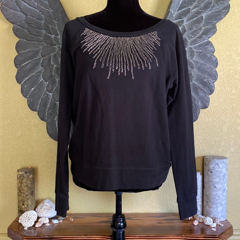 Rachel Roy Sweater With Beads And Back Neck Tie